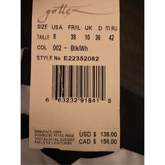 Profile by Gottex Women's 8 med Surplice One Piece swimsuit, Black/White new - Picture 5 of 6